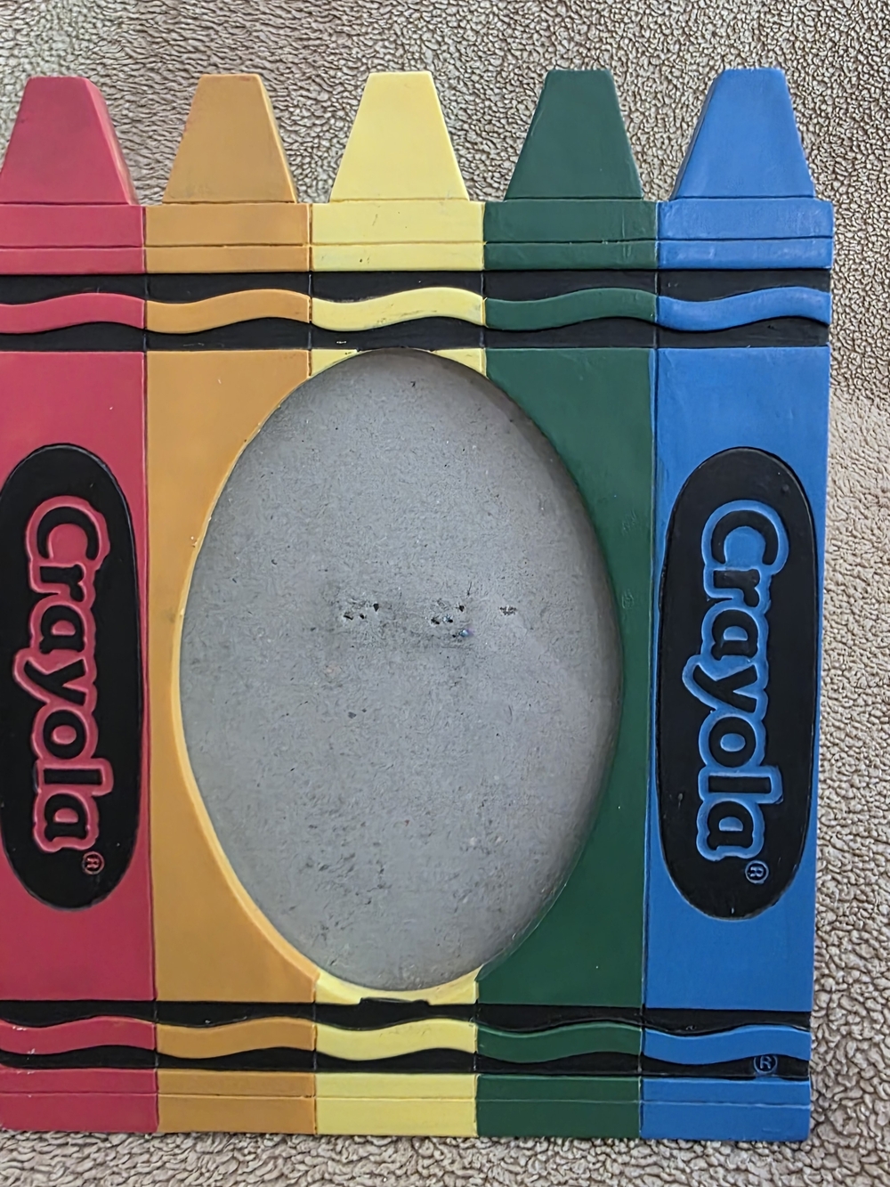 Vintage Retro Crayola Multicolor Oval Free Standing Photo Picture Frame 4x6